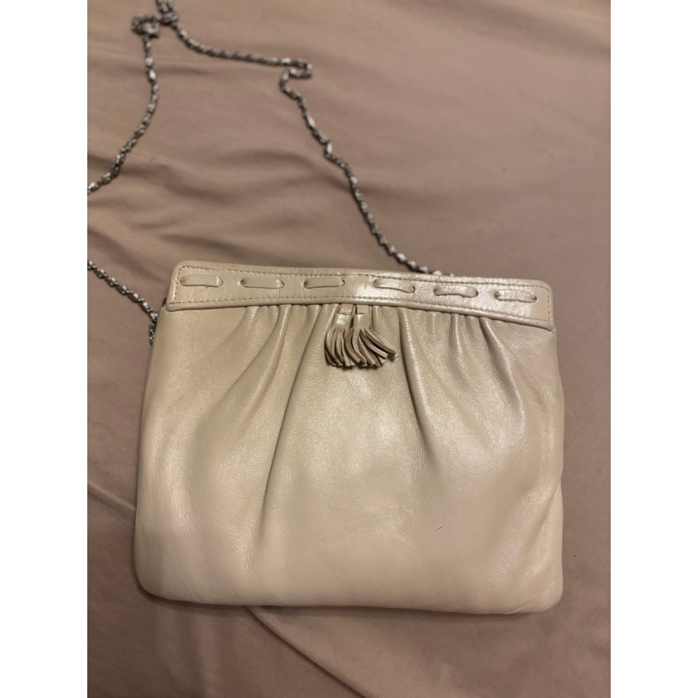 Vintage Andi Beige Crossbody Bag with Silver Chain - One Size